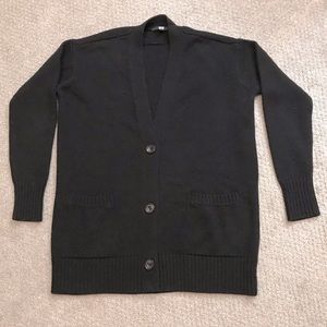 UNIQLO Black 3 Button Cardigan with patch pockets